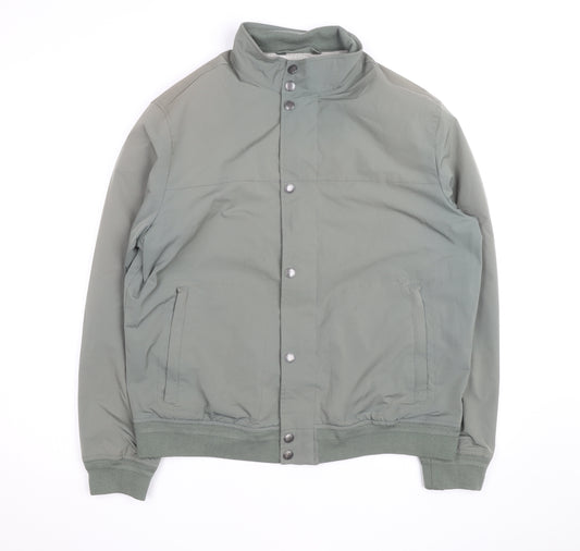 Marks and Spencer Men’s Green Bomber Jacket L Regular Polyester