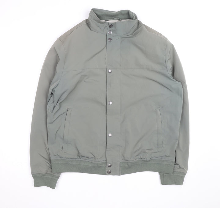 Marks and Spencer Men’s Green Bomber Jacket L Regular Polyester