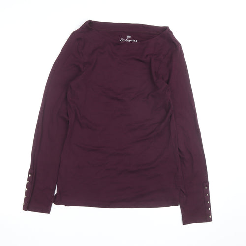 F&F Women Purple Long Sleeve Cotton Boat Neck Top Size 16
