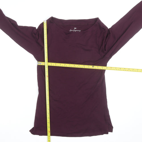 F&F Women Purple Long Sleeve Cotton Boat Neck Top Size 16