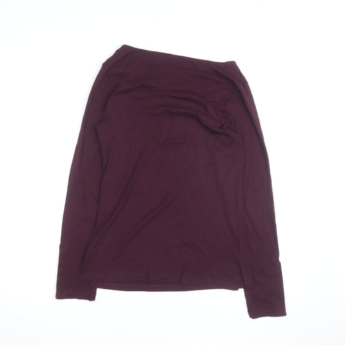F&F Women Purple Long Sleeve Cotton Boat Neck Top Size 16