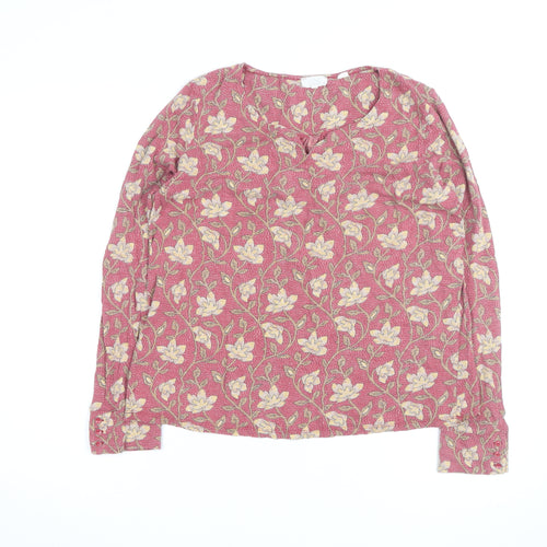 Fat Face Womens Pink Floral Viscose Tunic Blouse Size 12