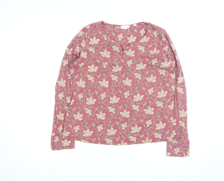 Fat Face Womens Pink Floral Viscose Tunic Blouse Size 12