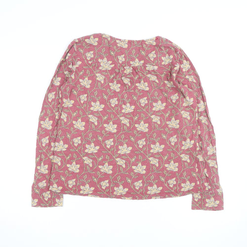 Fat Face Womens Pink Floral Viscose Tunic Blouse Size 12