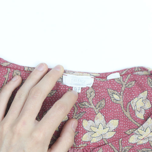 Fat Face Womens Pink Floral Viscose Tunic Blouse Size 12
