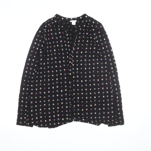 Monsoon Women’s Black Polka Dot Long Sleeve Tunic Blouse Size 12