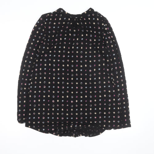Monsoon Women’s Black Polka Dot Long Sleeve Tunic Blouse Size 12