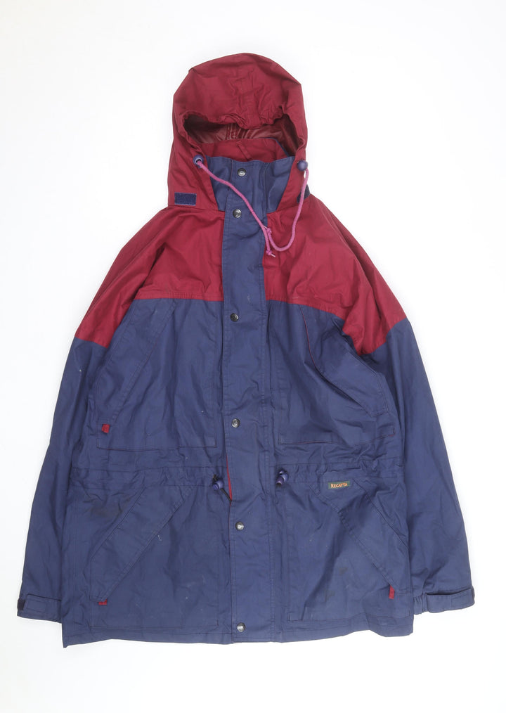 Regatta Men’s Blue & Red Waterproof Hooded Parka Jacket M