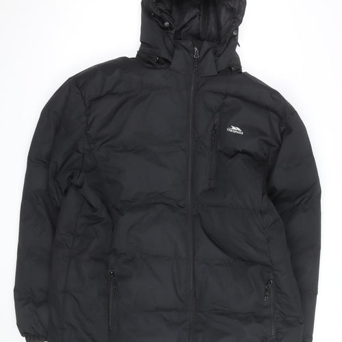 Trespass Men's Black XL Waterproof Hooded Puffer Jacket