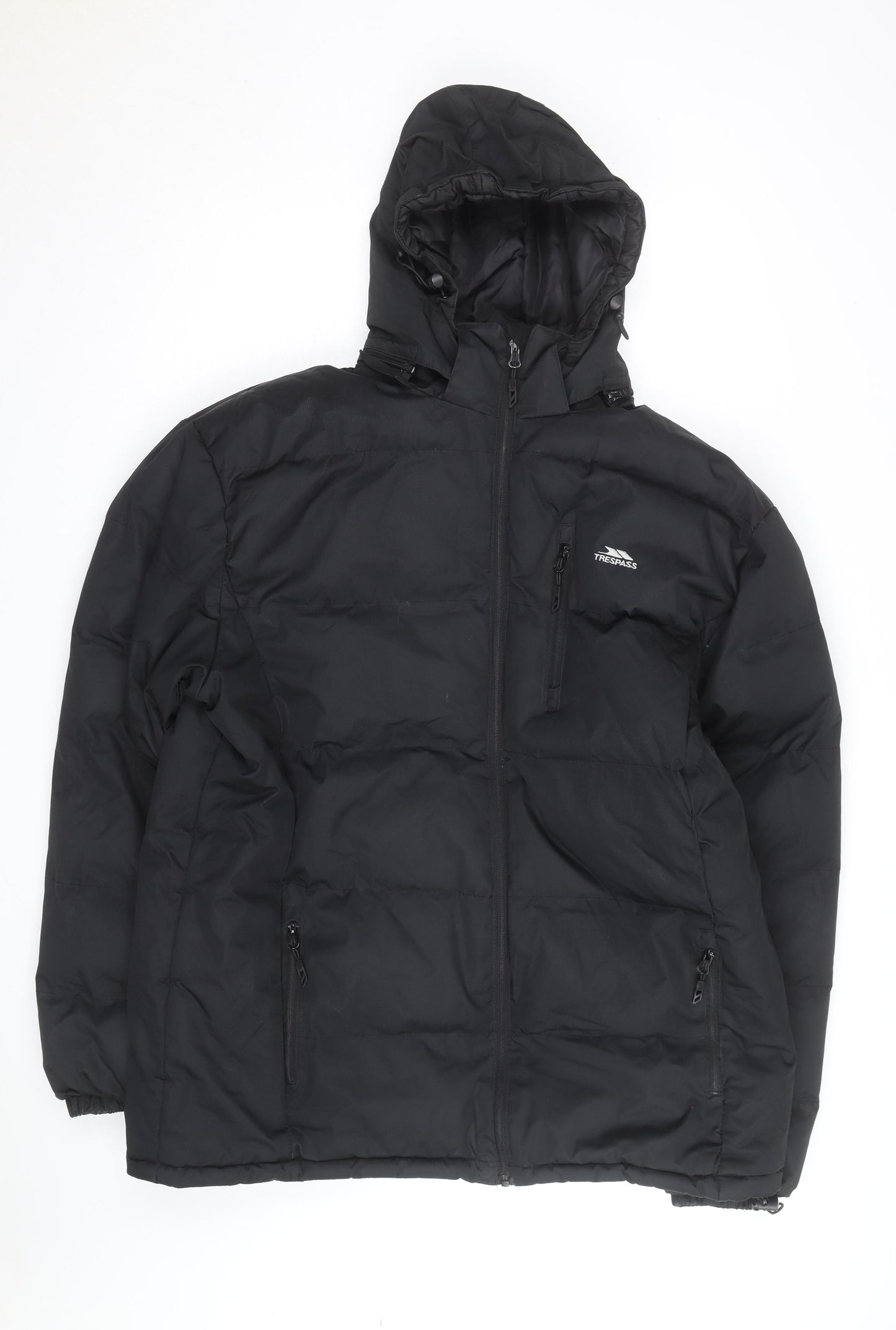 Trespass Men's Black XL Waterproof Hooded Puffer Jacket