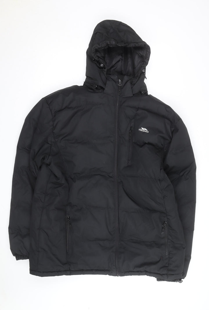Trespass Men's Black XL Waterproof Hooded Puffer Jacket