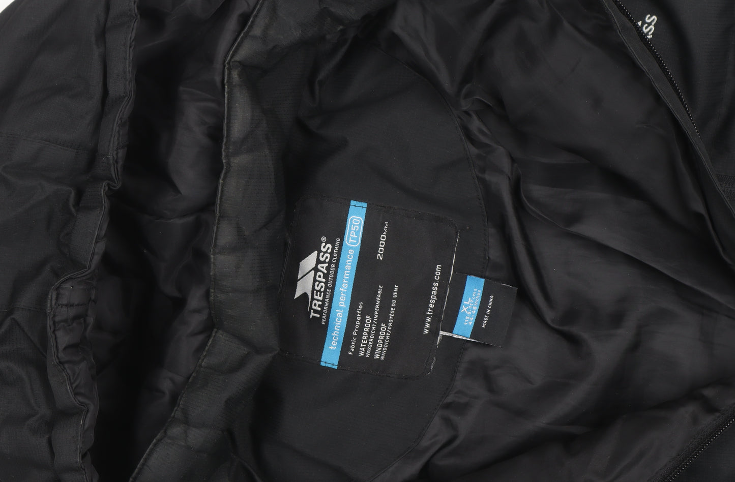 Trespass Men's Black XL Waterproof Hooded Puffer Jacket