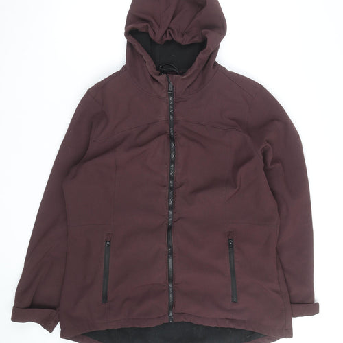 Mantaray Womens Brown Hooded Softshell Lined Jacket Size 20