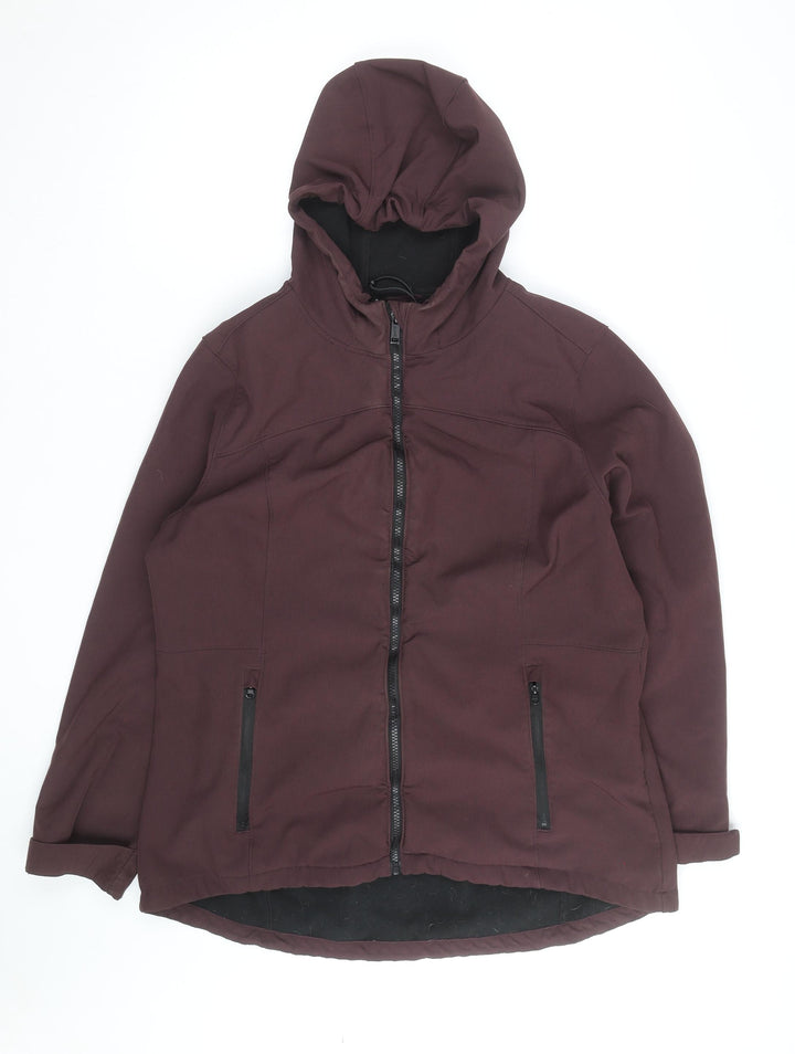 Mantaray Womens Brown Hooded Softshell Lined Jacket Size 20