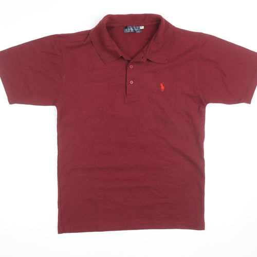 Ralph Lauren Mens Burgundy Short Sleeve Polo Shirt Size S Classic Fit