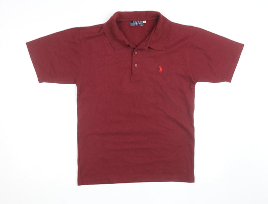 Ralph Lauren Mens Burgundy Short Sleeve Polo Shirt Size S Classic Fit