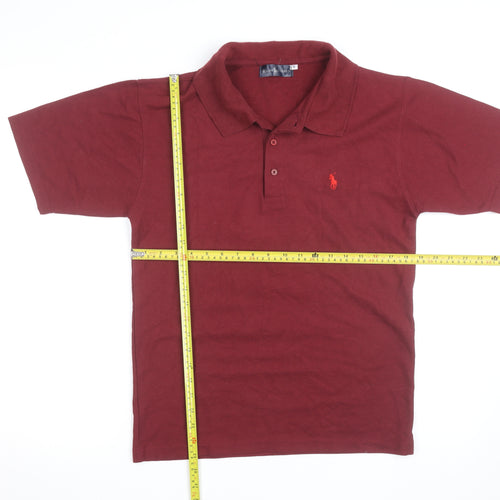 Ralph Lauren Mens Burgundy Short Sleeve Polo Shirt Size S Classic Fit