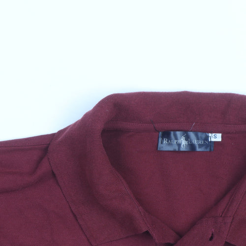 Ralph Lauren Mens Burgundy Short Sleeve Polo Shirt Size S Classic Fit
