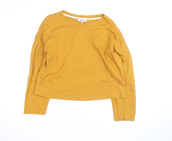 Next Women Mustard Yellow Polka Dot Cotton Jumper Size 10