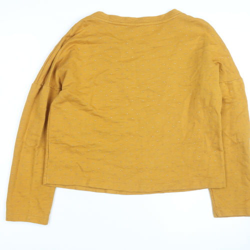 Next Women Mustard Yellow Polka Dot Cotton Jumper Size 10
