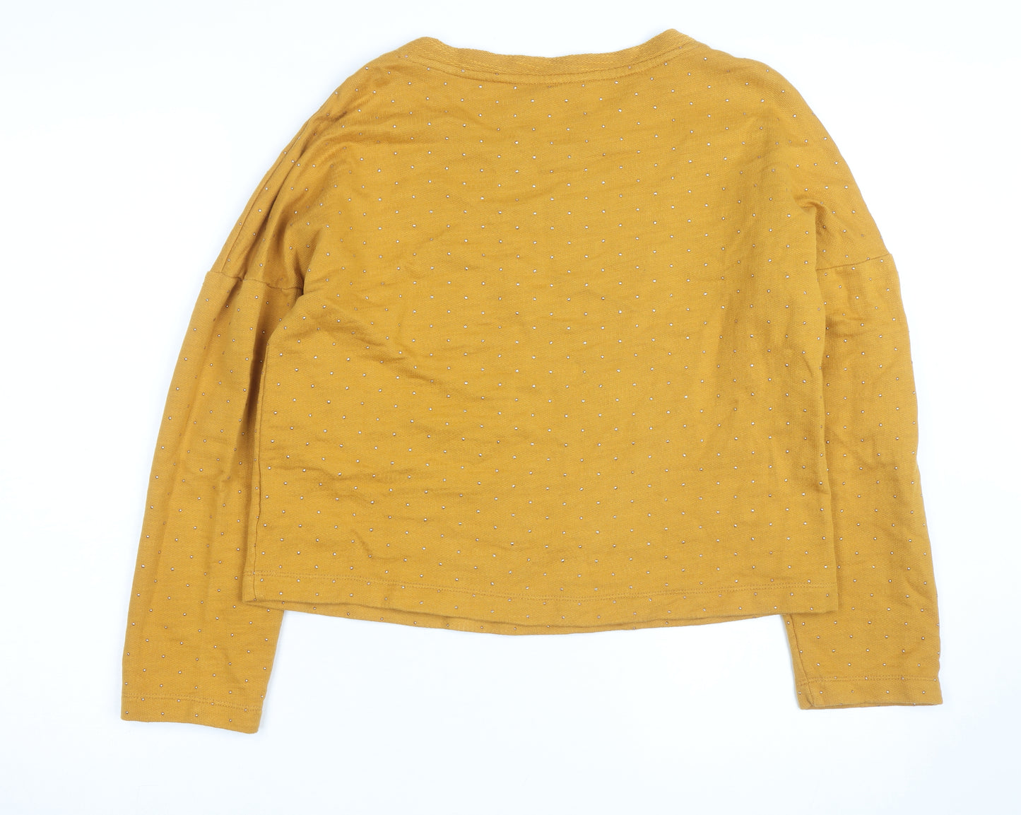 Next Women Mustard Yellow Polka Dot Cotton Jumper Size 10
