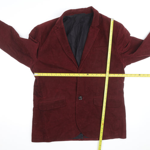 Aubin & Wills Men’s Red Corduroy Blazer Jacket Size 42 Regular