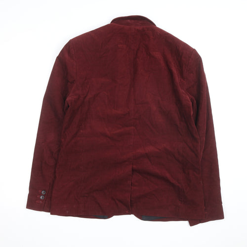 Aubin & Wills Men’s Red Corduroy Blazer Jacket Size 42 Regular