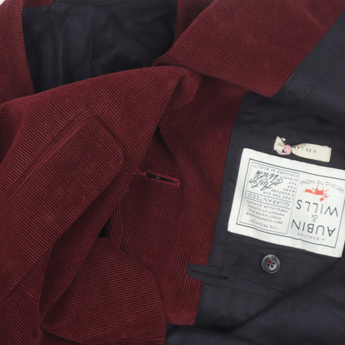 Aubin & Wills Men’s Red Corduroy Blazer Jacket Size 42 Regular