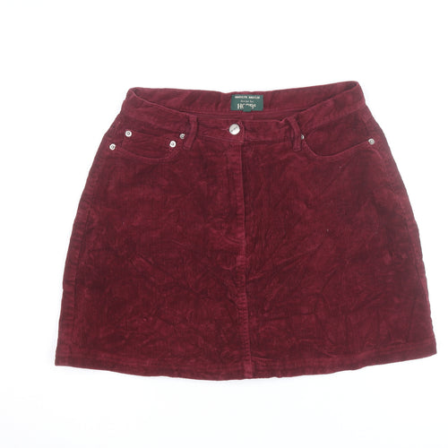 Hobbs Women Red Corduroy A-Line Short Skirt Size 12