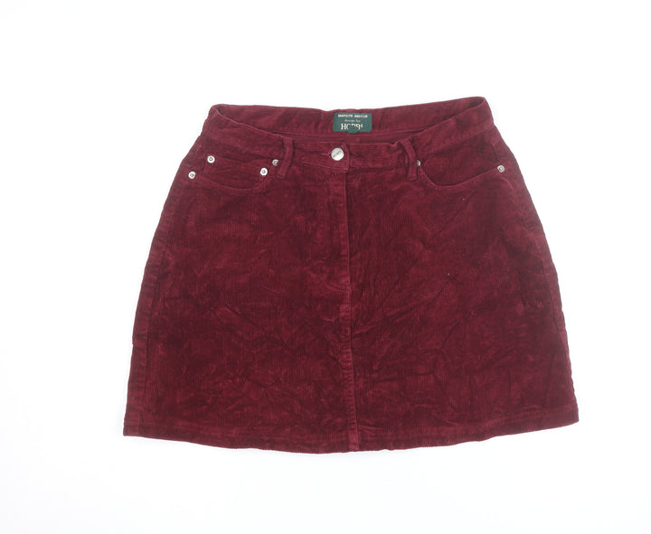 Hobbs Women Red Corduroy A-Line Short Skirt Size 12