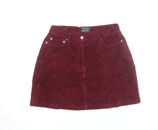 Hobbs Women Red Corduroy A-Line Short Skirt Size 12