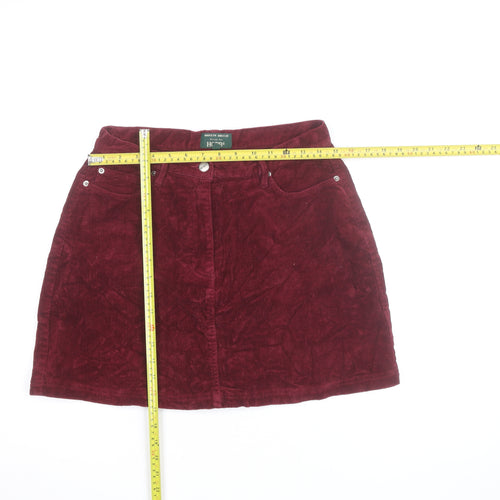Hobbs Women Red Corduroy A-Line Short Skirt Size 12