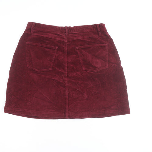 Hobbs Women Red Corduroy A-Line Short Skirt Size 12