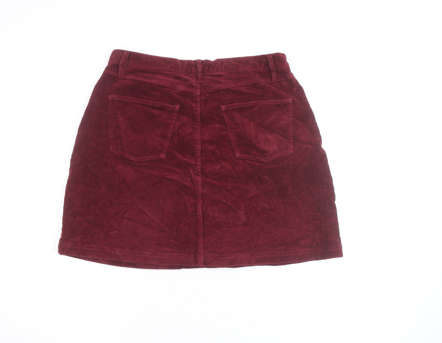Hobbs Women Red Corduroy A-Line Short Skirt Size 12