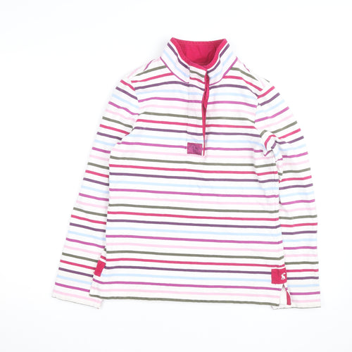 Joules Womens Multicoloured Striped 1/4 Zip Cotton Jumper Size 10