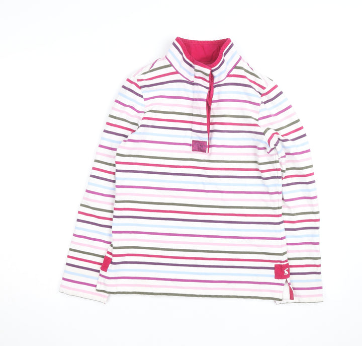 Joules Womens Multicoloured Striped 1/4 Zip Cotton Jumper Size 10