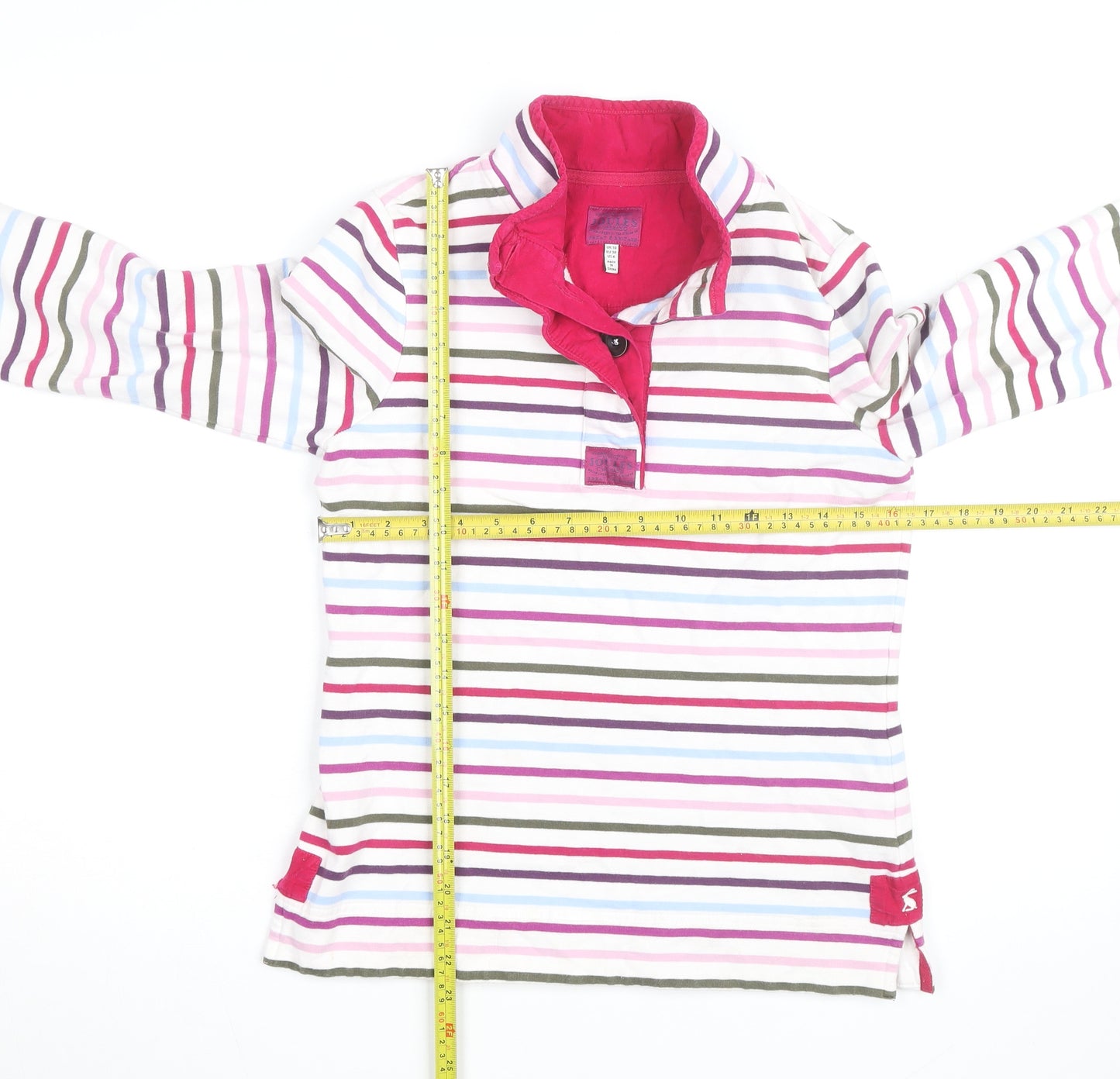 Joules Womens Multicoloured Striped 1/4 Zip Cotton Jumper Size 10