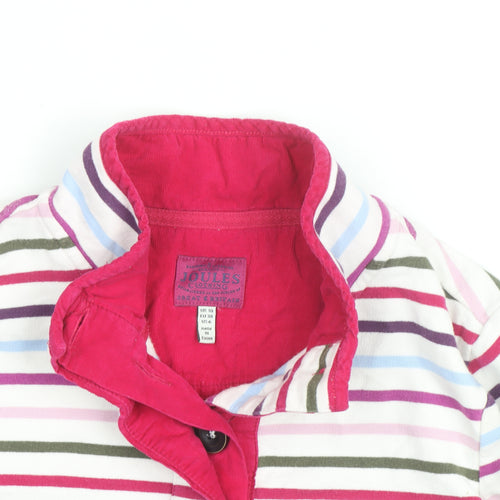 Joules Womens Multicoloured Striped 1/4 Zip Cotton Jumper Size 10
