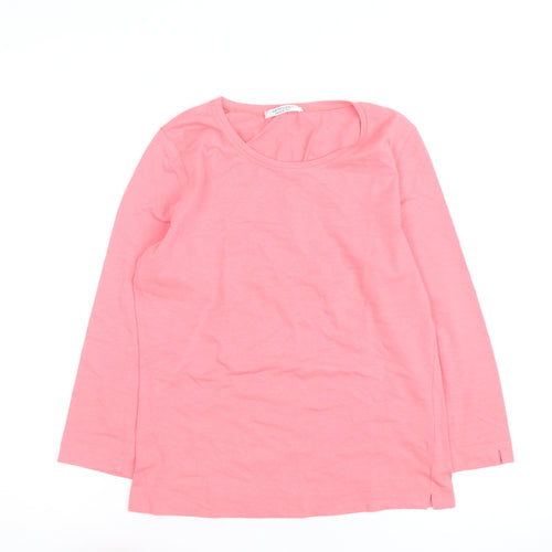Artigiano Women Pink Long Sleeve Basic Jersey T-Shirt Size 10