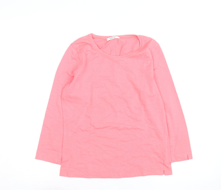 Artigiano Women Pink Long Sleeve Basic Jersey T-Shirt Size 10