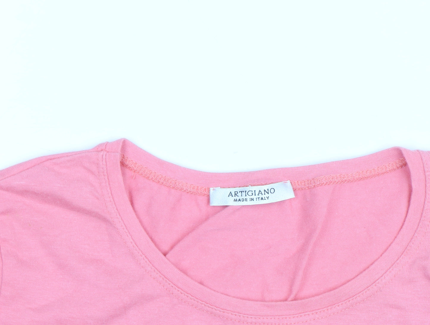Artigiano Women Pink Long Sleeve Basic Jersey T-Shirt Size 10