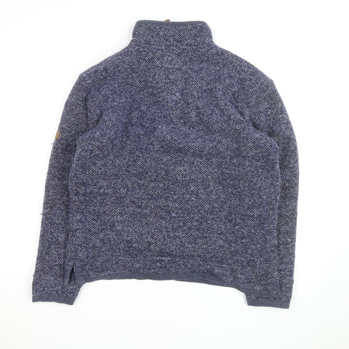 Northern Expo Men's Blue Knit Fleece Lined 1/4 Zip Jumper M