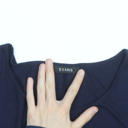 Evans Women’s Blue Jersey Short Sleeve T-Shirt UK 16
