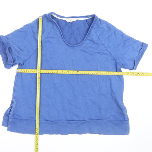 Marks and Spencer Per Una Blue Cotton Modal V-Neck Polo M