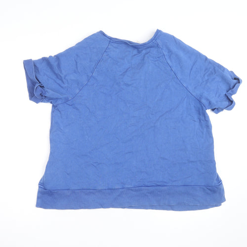Marks and Spencer Per Una Blue Cotton Modal V-Neck Polo M