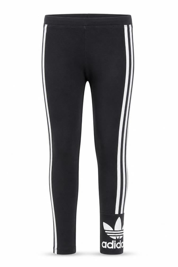 Adidas Girls Black Leggings 9-10 Years Skinny Stripe Sportswear