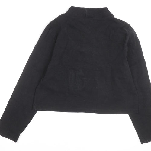 Skinnydip London Womens Black Mock Neck Embroidered Flower Jumper Size 20