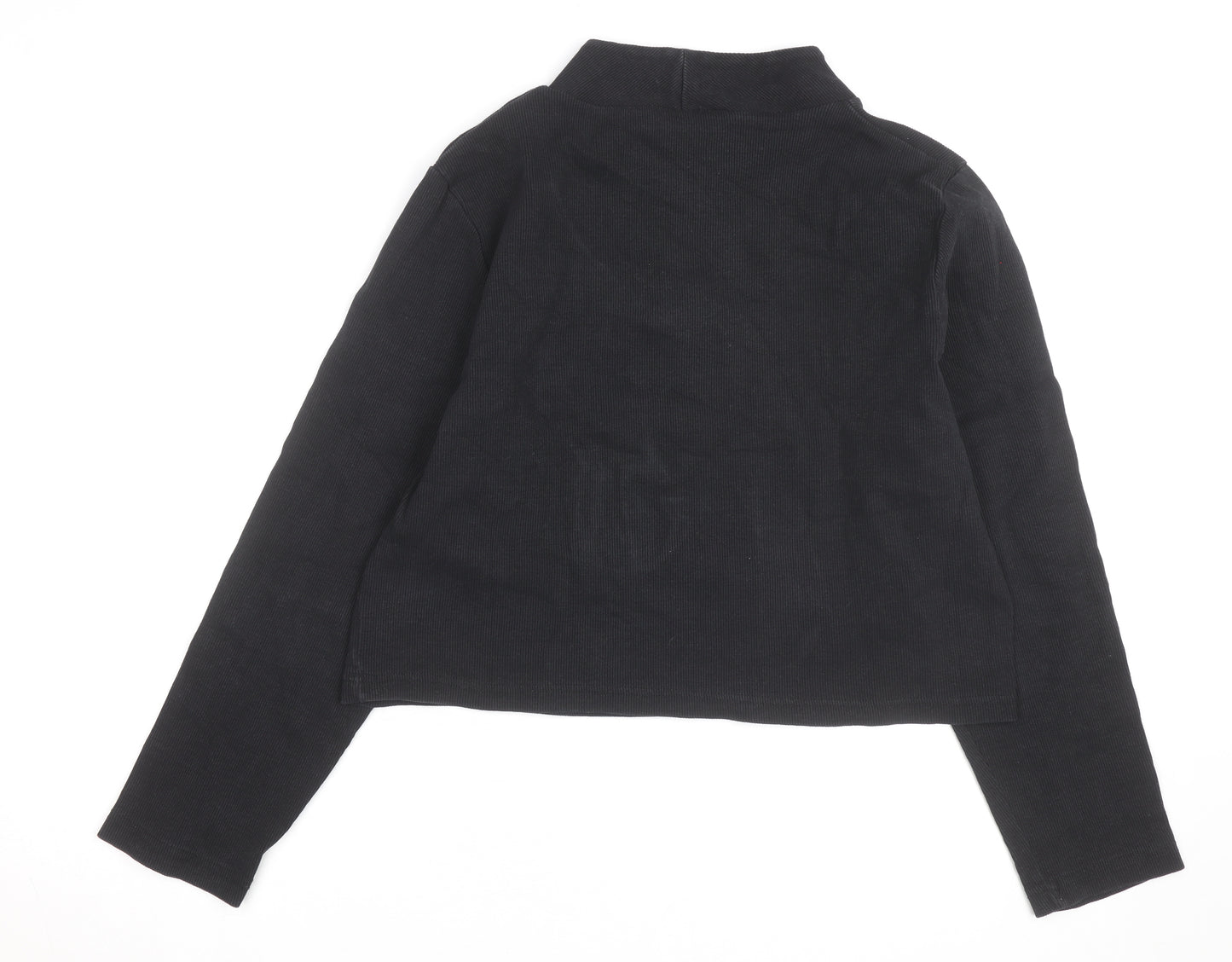 Skinnydip London Womens Black Mock Neck Embroidered Flower Jumper Size 20