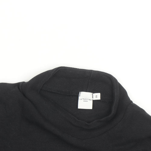 Skinnydip London Womens Black Mock Neck Embroidered Flower Jumper Size 20