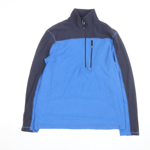 Mountain Warehouse Men’s Blue XS Fleece Pullover Sweatshirt 1/4 Zip